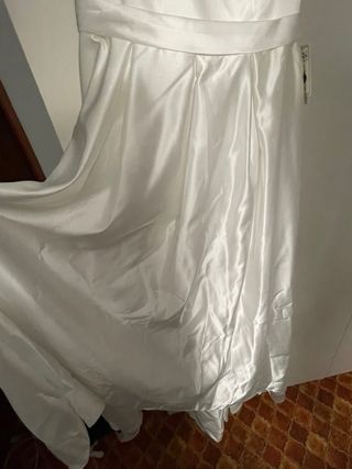 Vestido novia blanco satinado