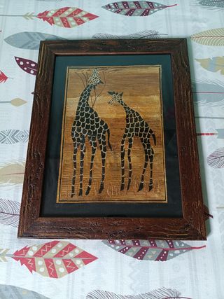 Cuadro de girafas en la sabana africana. 47x37cm
