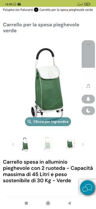 Carrello spesa pieghevole rosso nuovo