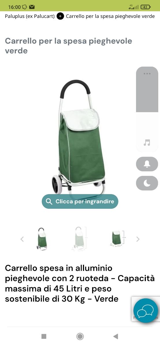 Carrello spesa pieghevole rosso nuovo