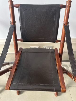 Sillas plegables colonial piel 2 unid