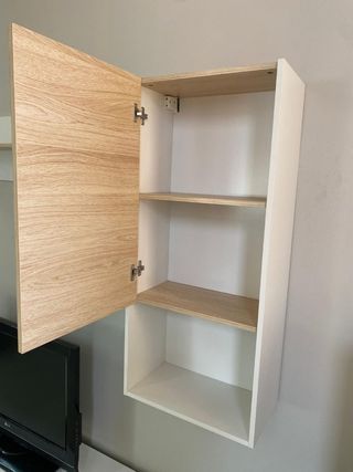 Mueble TV moderno blanco y madera