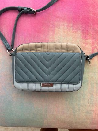 Bolso Parfois azul y beige 