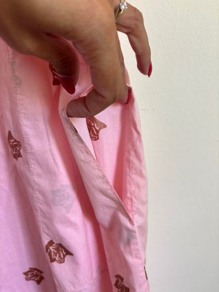 Camicia notte rosa cotone vintage