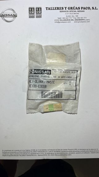 Llave Nissan Original