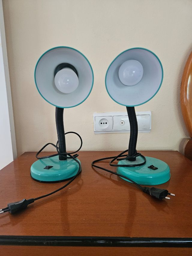 2 Lámparas escritorio turquesa