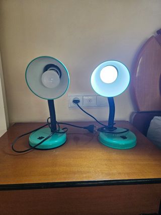 2 Lámparas escritorio turquesa