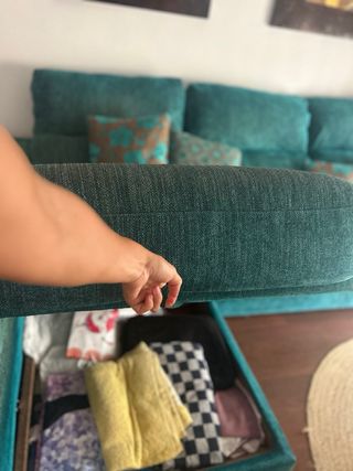 Sofá chaise longue turquesa