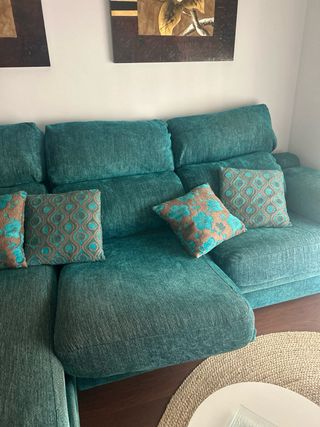 Sofá chaise longue turquesa
