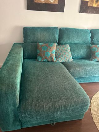 Sofá chaise longue turquesa