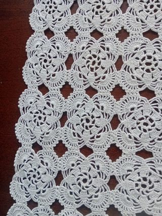 Tovaglietta uncinetto cotone bianco cm 90x90