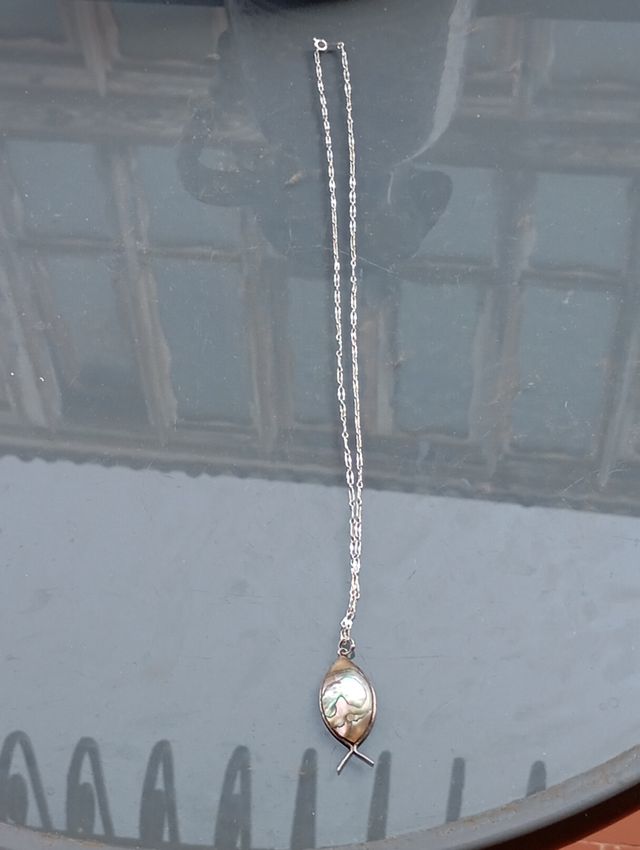 Pendiente con abulóny plata Taxco Mexico.