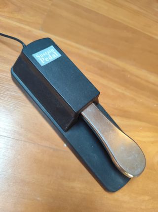 Teclado musical con soporte y pedal
