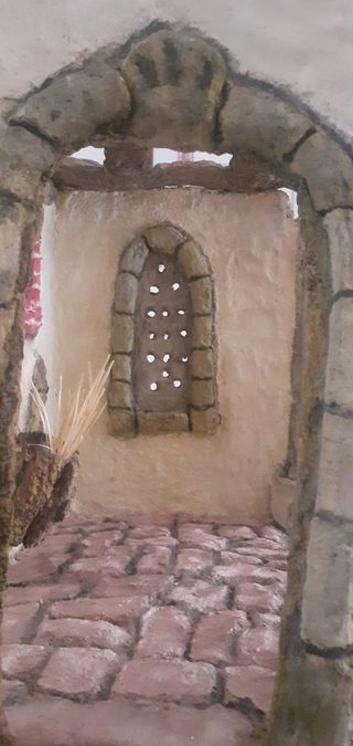 Pesebre Belén: columnas piedra figuras hasta 40cm