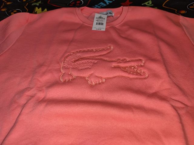 Sudadera Lacoste rosa talla L, ojo medidas!!