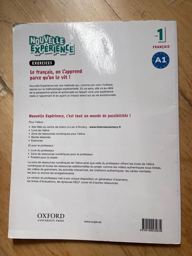 Experience Nouvelle 1. Livre d'exercices