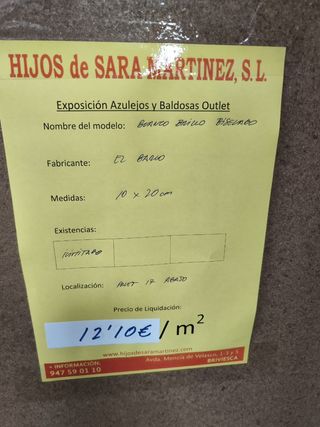 Azulejo Blanco Mate 1 ud.