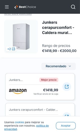 Caldera Junkers Cerapur Condens