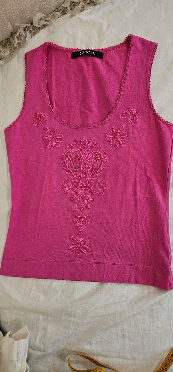 Lote 2 camisetas Caroll rosa y blanca