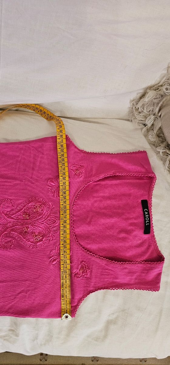 Lote 2 camisetas Caroll rosa y blanca