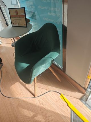 Sillas diseño vintage - terciopelo verde