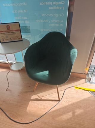 Sillas diseño vintage - terciopelo verde