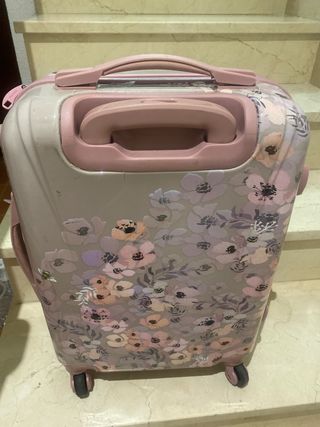 Maleta cabina floral rosa