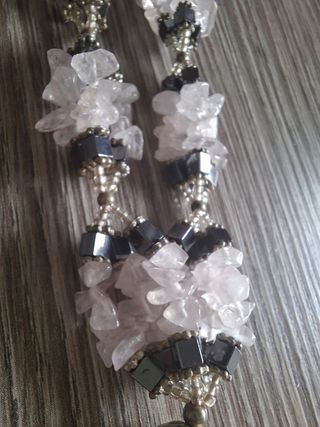 Collana pietre rosa e nere