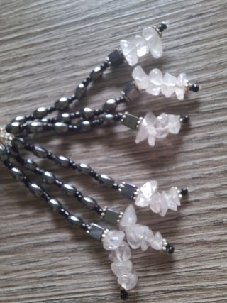 Collana pietre rosa e nere