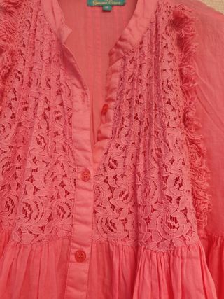Abito  rosa ricamo pizzo da bimba 