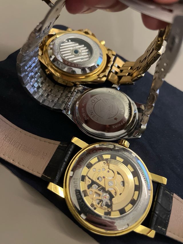 4 relojes - oro y plata