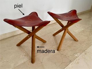 Taburetes piel | Madera plegables