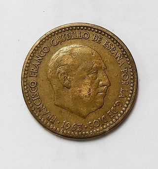 Moneda 1 Peseta España 1963 Estrella 63