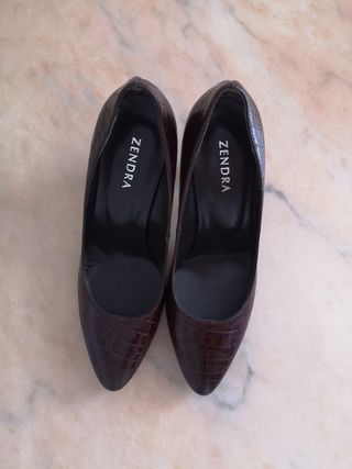 Zapatos tacón mujer marrón
