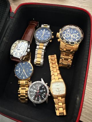 Pack 5 relojes dorados y azules