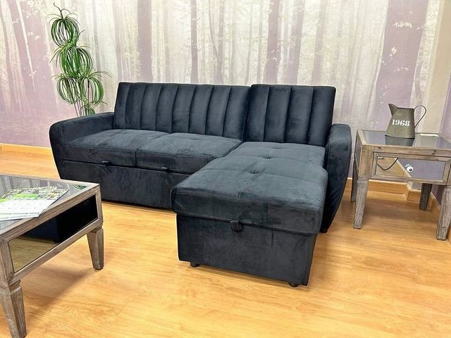 Sofá cama chaiselongue negro - Promoción!