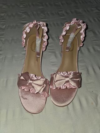 Zapatos Rosa tacón bajo