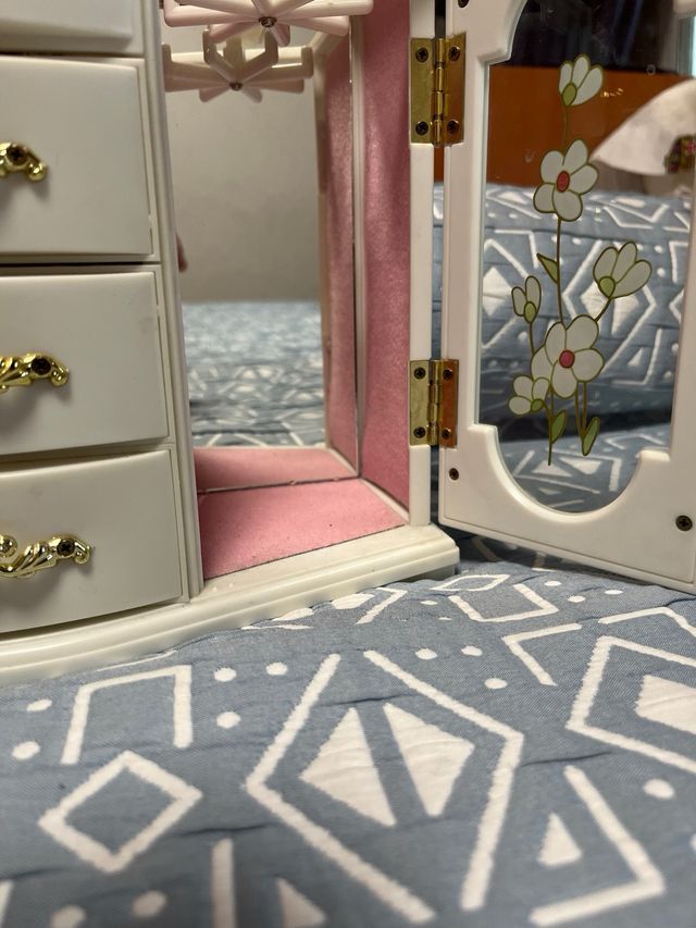 Joyero musical bailarina blanco