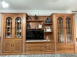 Mueble salón clásico madera - Vitrinas