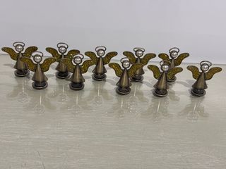 10 Angelitos Metal Dorados Decoración