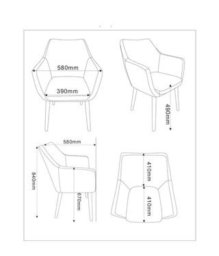 Sillón comedor - Tela verde
