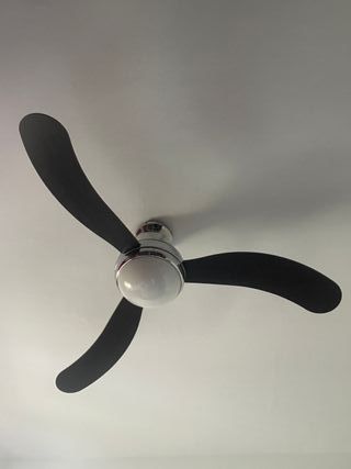 Ventilador techo 3 palas - blanco/negro/ plata