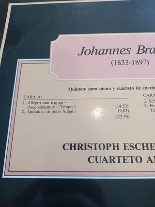 Vinilo Brahms - Quinteto Piano