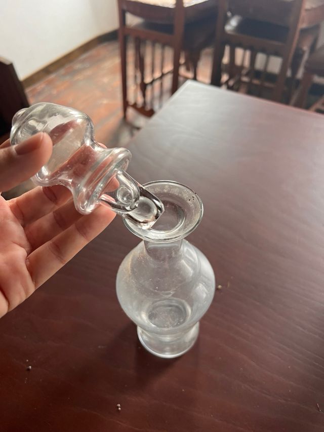 Jarrón cristal antiguo