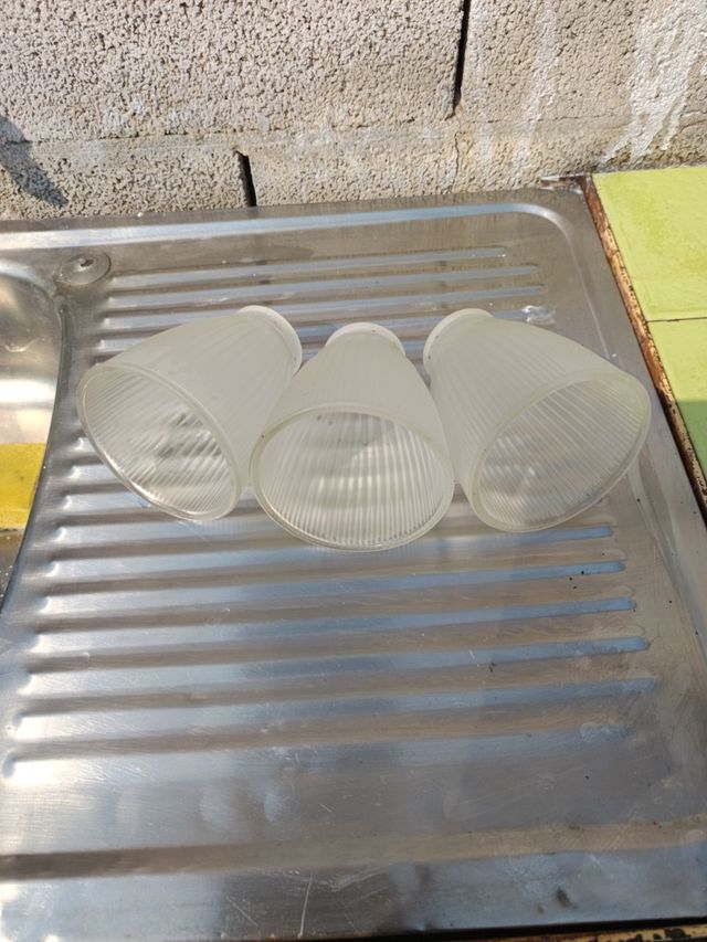 3 Tulipas Cristal para Ventilador de techo