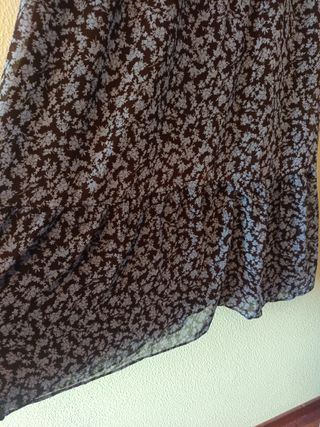 Falda larga Mango XS - marrón, azul
