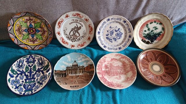 8 Platos Decorativos Vintage