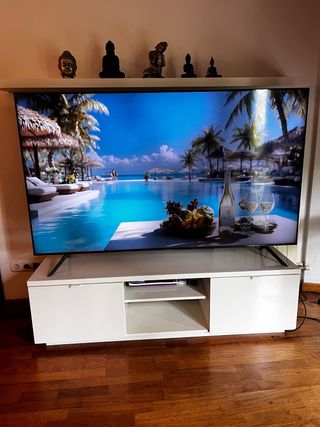 Mesa TV blanca + estanterías