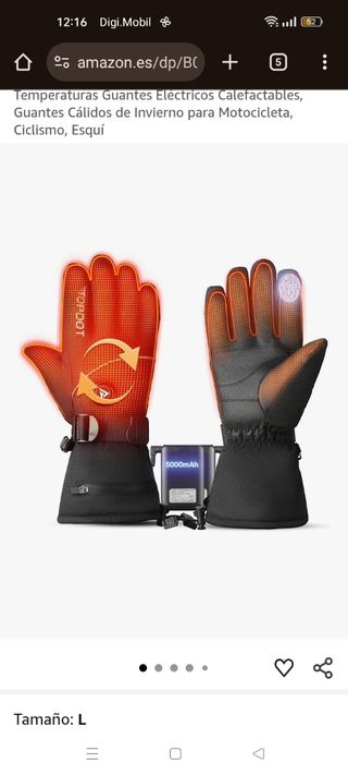 Guantes térmicos moto 5000mAh Talla - L