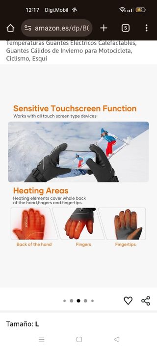 Guantes térmicos moto 5000mAh Talla - L